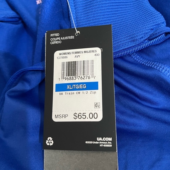 Under Armour Blue 1/2 Zip Top XL REGULAR NWT . prize inside!!! Light but warm - Picture 1 of 15